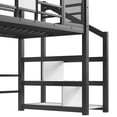 thumbnail image 6 of House Loft Bed with Slide and Stairs, Twin Loft Bed with Storage Shelves, Space-Saving Design, Noise-Free Metal Frame, for Modern Bedrooms, Black, 6 of 7