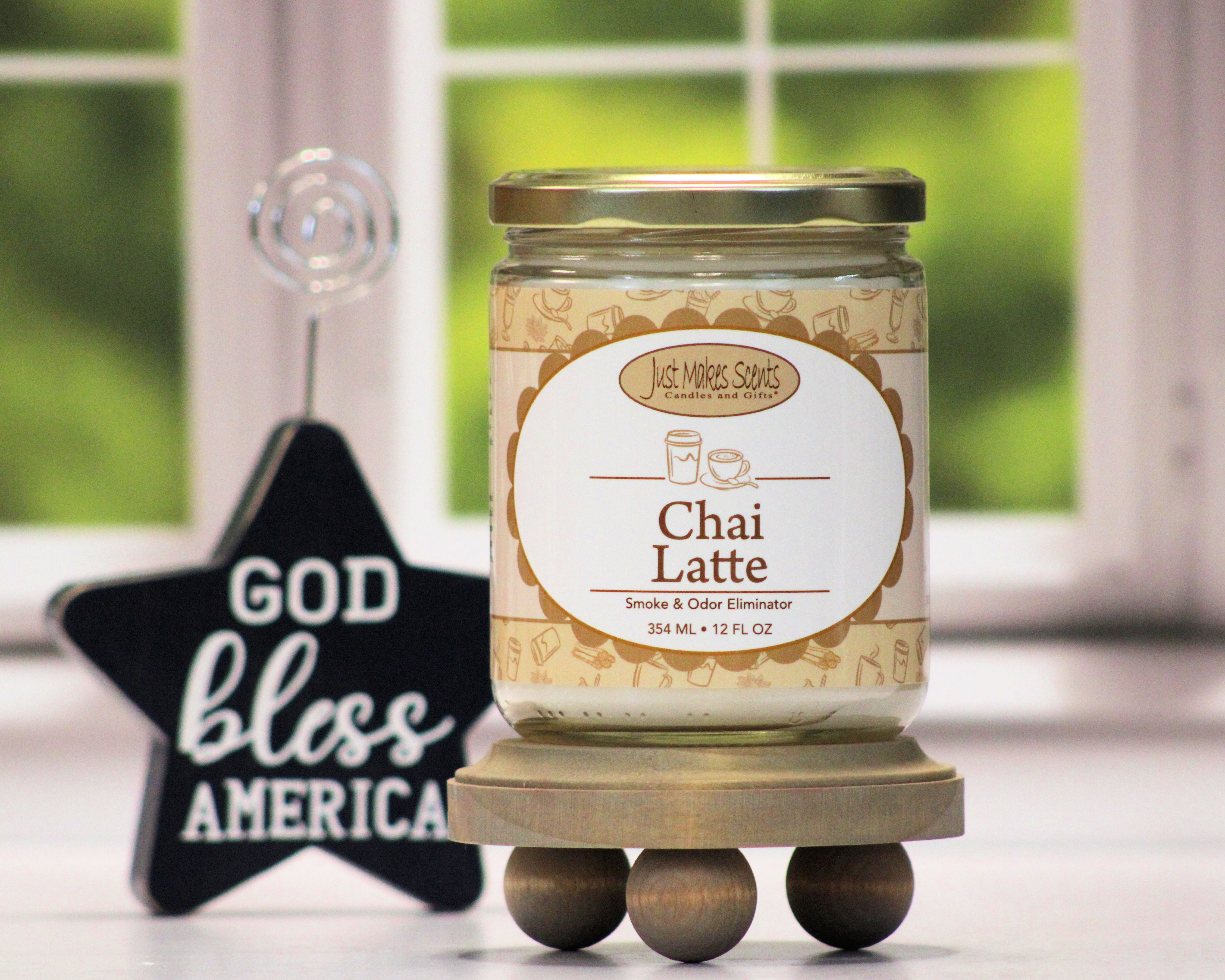Chai Latte Smoke and Odor Eliminator Salsa Jar Candle 12oz -Just Makes Scents Candles & Gifts