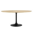 thumbnail image 2 of Modway Lippa 60" Round Wood Grain Dining Table in Black Natural, 2 of 7