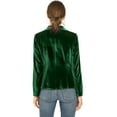 thumbnail image 3 of DARING DIVA Women's Velvet Office Coat Solid Shawl Collar Blazer L Green, 3 of 6