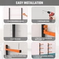 thumbnail image 7 of Heavy Duty Metal Lumber Storage Rack, 4 Level Wall Mount with Snap-Fit Connection, 7 of 7