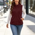 thumbnail image 2 of Diufon Fleece Vest for Women Full Zip Stand Collared Sleeveless Jackets Fall Winter Warm Outerwear with Pockets, 2 of 7
