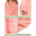 thumbnail image 5 of PAVILIA Soft Plush Women Fleece Robe, Coral Peach Orange Cozy Bathrobe, Female Long Spa Robe, Warm Housecoat, Satin Waffle Trim, S/M, 5 of 9