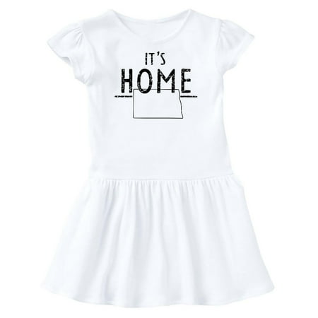 

Inktastic It s Home- State of North Dakota Outline Distressed Text Gift Toddler Girl Dress