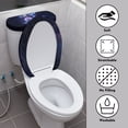 thumbnail image 3 of HELLHERO Polyester Toilet Cover Toilet Lid Seat Cover Set Soft Elastic Bottom Elastic Edge Reusable Stretch for 17x21 Inches, Colorful Dragonfly Rose Design, 3 of 6