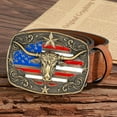 thumbnail image 4 of Cowboy Belt Buckle for Men Western Cowgirl Rodeo Longhorn Bull Belt Buckles, 4 of 7