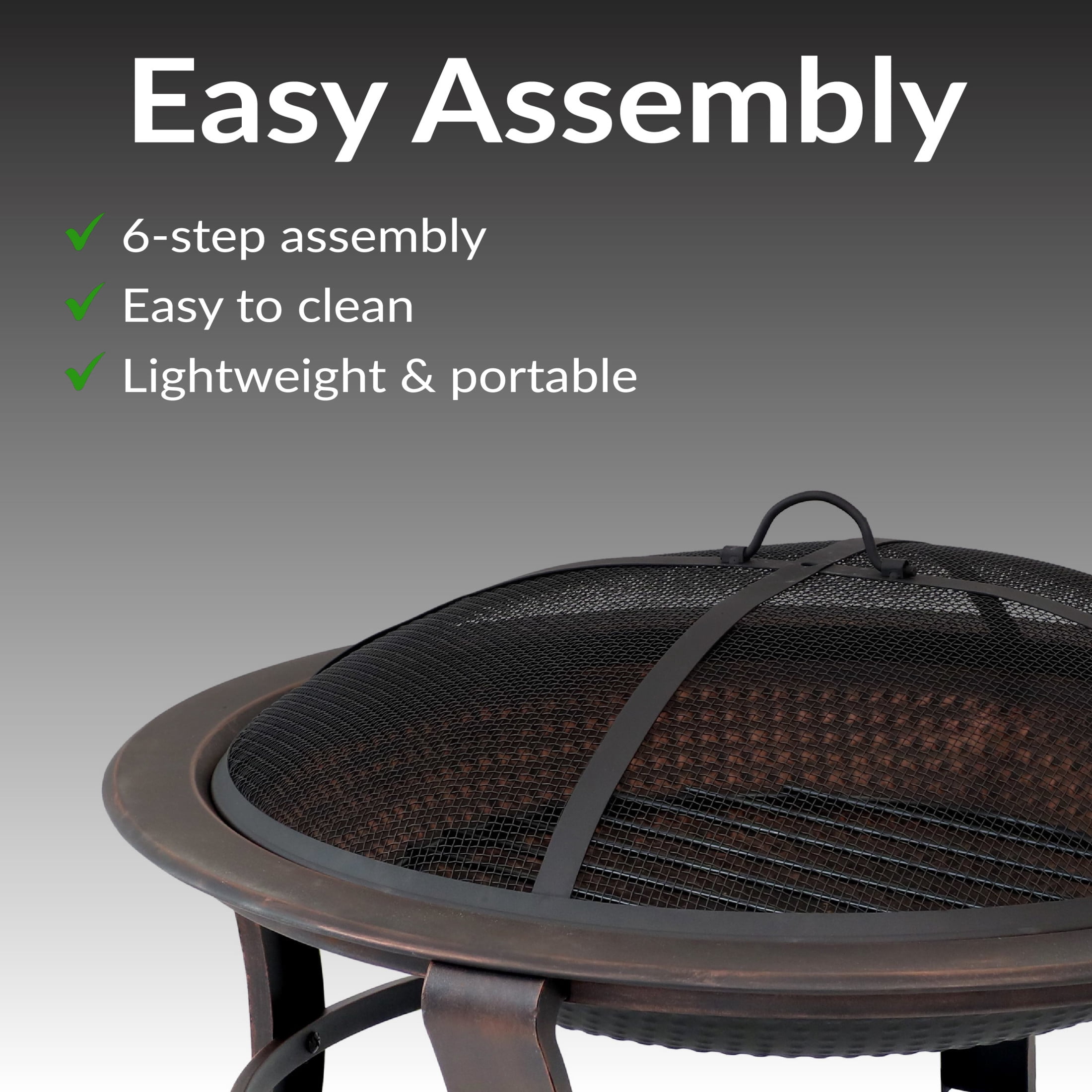 Sunnydaze 29" Round Wood-Burning Bronze Finish Steel Elevated Fire Pit Bowl with Stand