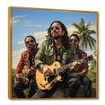 thumbnail image 2 of Designart "Reggae Vibes Caribbean Rhythms" Entertainment Framed Wall Art - Vintage Yellow Music Hallway Framed Wall Art Decor, 2 of 6