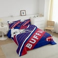 thumbnail image 2 of Bedding Set American Football Comforter Set Blue and Red Rugby Game Helmet Bedding Comforters & Sets Football Sports Team Duvet Set with 2 Pillowcases, Full (Buffalo), 2 of 6