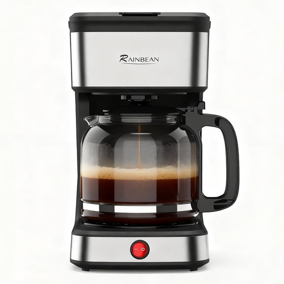 15-Cup Drip Coffee Maker, Home/Office Coffee Brewing Machine with Removable Filter, Glass Carafe and Heated Base, Black & Stainless Steel