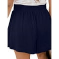 thumbnail image 3 of Nananla Women's Summer Solid Color Elastic Waist Casual Cotton Linen Shorts, 3 of 4