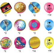 Elefama 90s Party Theme Decorations Kit for Adults Guys Hip Hop Birthday with 30 PCS I Love 90s Balloons 30CT 90's Retro Disco Double Spiral 1990s Party Hanging Swirls Whirl Ceiling Decor