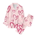 thumbnail image 6 of XIYON Pajama Sets For Women Valentines Pajama Heart Printed Sleepwear Long Sleeve Top And Pants Soft Cozy Loungewear Soft Sleepwear Loungewear, 6 of 6