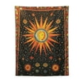 thumbnail image 5 of ONETECH  Burning Sun Tapestry for Bedroom Living Room and Dorm Decor Celestial Moon Star Planet Bohemian Tapestries Orange Twin, 5 of 7