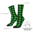 thumbnail image 2 of Yiaed Buffalo Plaid Green Black Print Great elasticity Crew Socks Sports socks for Men and Women, 2 of 5