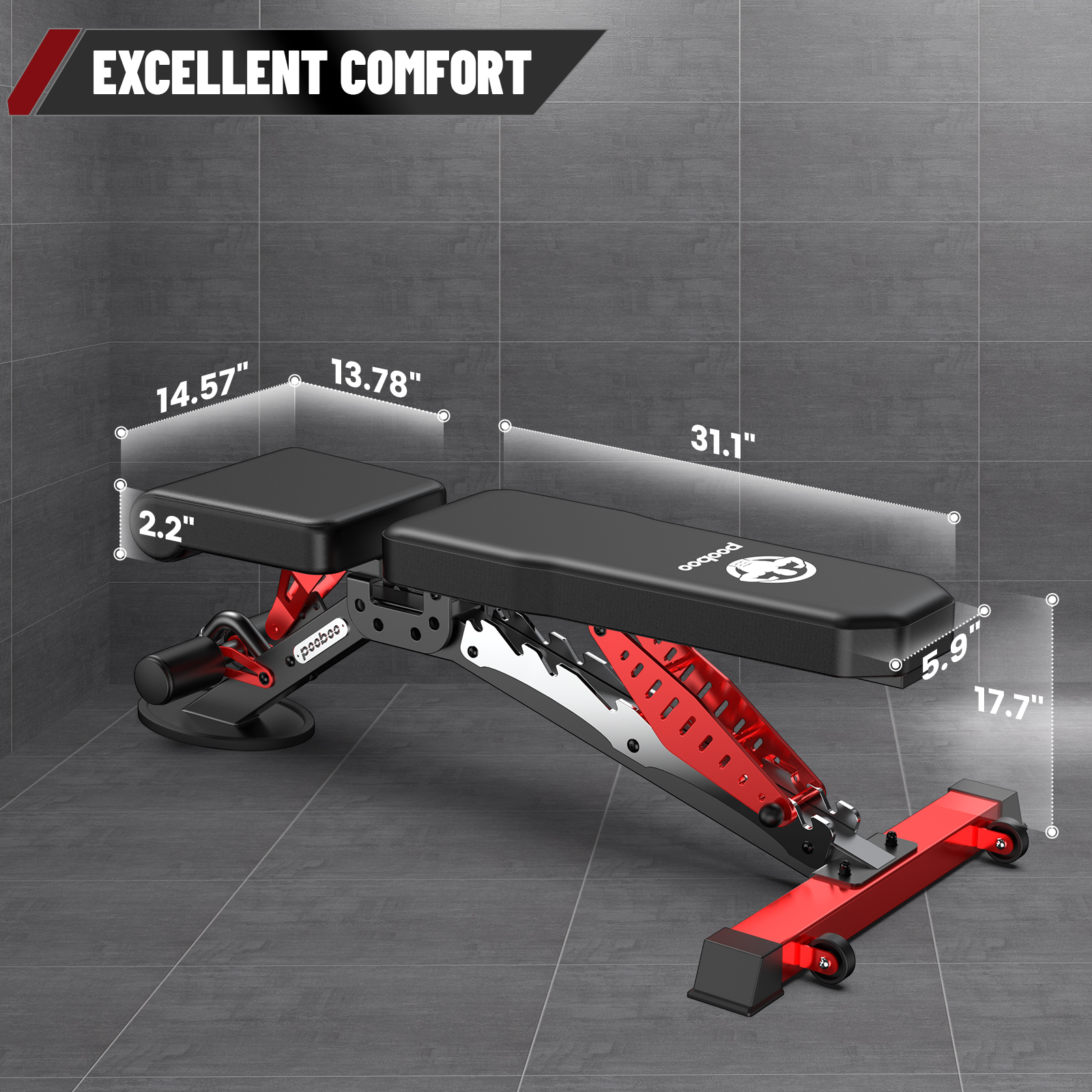 LNOW Commercial Weight Bench, 1200lb Capacity photo 3