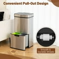 thumbnail image 5 of Barara King Trash and Recycling Bin, Kitchen Garbage Can Rubbish Bin,19 Gal Stainless Steel Trash Can with Kitchen Waste Bin and 2 Bottom Recycling Bins-Silver, 5 of 9