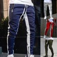 thumbnail image 2 of Skymirror Men Sweatpants Contrast Colors Elastic Waist Drawstring Breathable Autumn Trousers for Jogging, 2 of 8