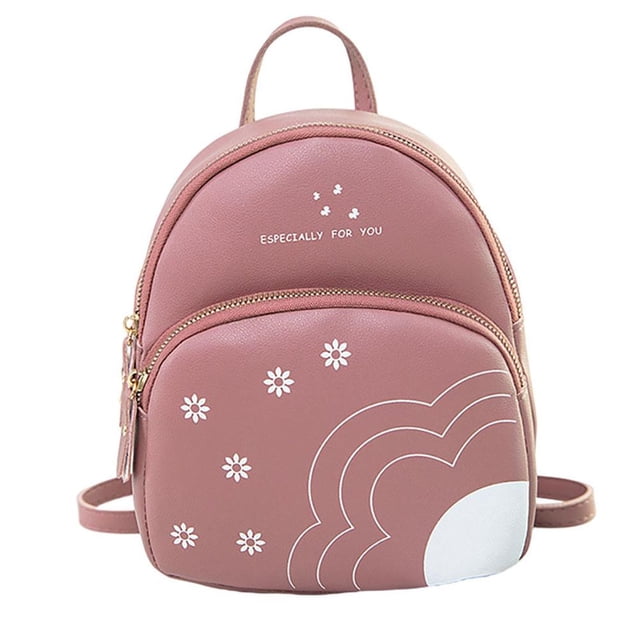 Mini Mochila Para Mujer, Moda Informal Con Estampado De Flores, Paquete De Cuero Pu, Bolsa De Teléfono De Color Sólido Para Acampar Al Aire Libre, Viajes, Compras Vogacara AP006181-03