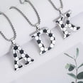 thumbnail image 5 of Leander Men's A-Z Letter Soccer Necklace - Pendant with 23.62-inch Stainless Steel Silver Chain - Personalized Gift, 5 of 6