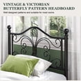 thumbnail image 4 of Amolife Twin Size Metal Platform Bed Frame With Vintage Butterfly Pattern Headboard&Footboard, Black, 4 of 8