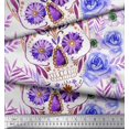thumbnail image 3 of Soimoi Polyester Crepe Fabric Skull,Rose & Anemone Flower Decor Fabric Printed Yard 52 Inch Wide, 3 of 3
