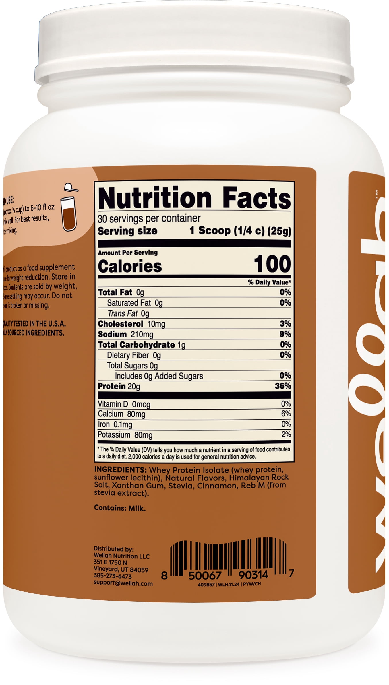 Wellah Protein Your Whey (30 Servings, Chai Flavored) - Whey Protein Isolate Protein