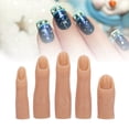 thumbnail image 4 of 5 Piezas Dedos De Práctica De Silicona Para Uñas Acrílicas Maniquí De Dedo De Entrenamiento De Uñas Flexible Dedos De Manicura De Tamaño Para Arte De Uñas DIY, Salón De, 4 of 7