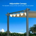 thumbnail image 5 of Aoodor 13 x 10 ft Outdoor Pergola with Retractable Shade Canopy, Dark Gray Matte Aluminum Frame, 4 Pieces Roller Shade Curtain, Grape Trellis Pergola for Patio Backyard and Deck - Brown, 5 of 8