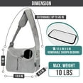 thumbnail image 2 of PetAmi Small Dog Sling Carrier, Soft-Sided Crossbody Puppy Carrying Purse Bag, Adjustable Sling Pet Pouch to Wear Medium Cat Travel, Dog Bag for Traveling Breathable, Poop Bag Dispenser, Stripe Black, 2 of 7