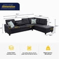 thumbnail image 4 of Star Home Living Corp Victor Canapé en Tissu de Lin Sectionnel Noir/gris, 4 of 7