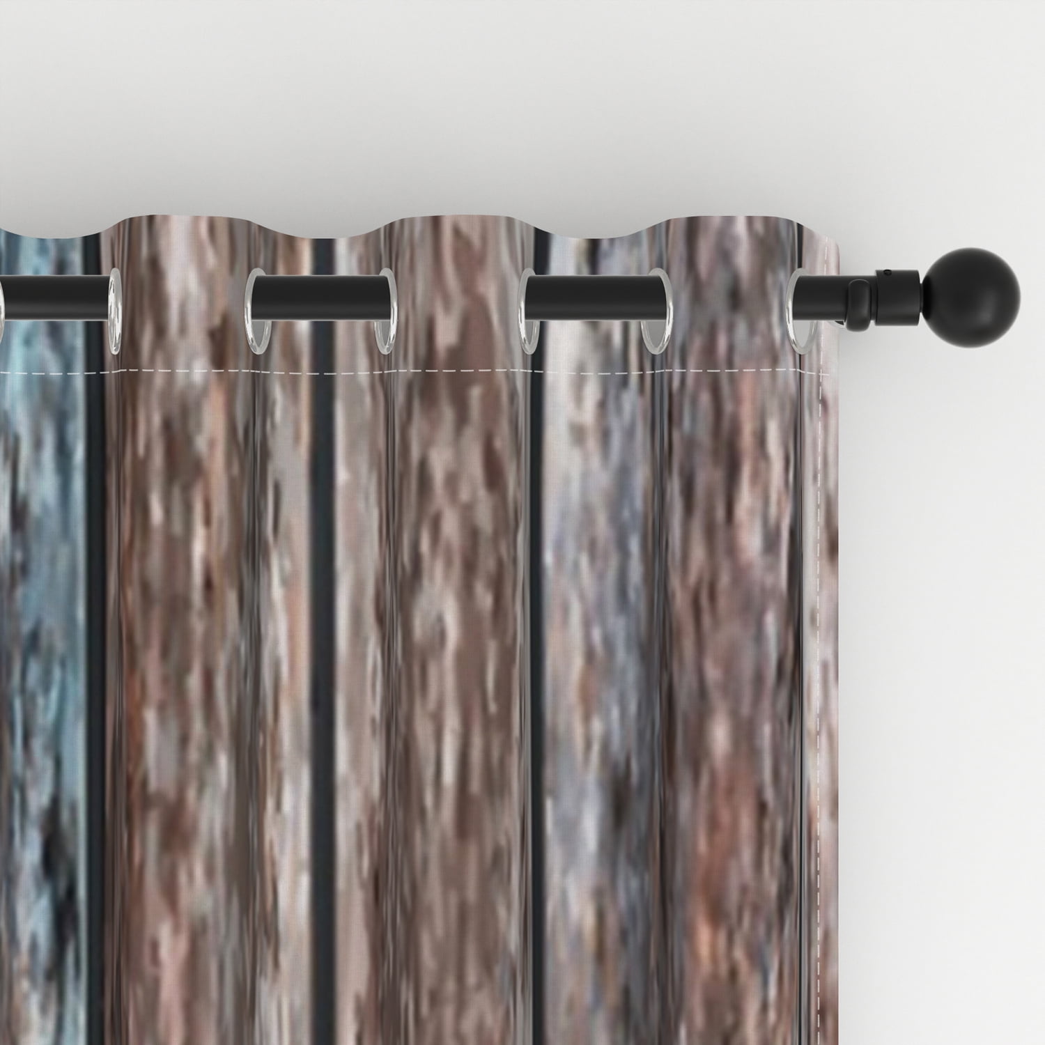 Lfeey Brown Blue Blackout Curtains for Bedroom, Set of 2, Room Darkening, 52x63 inches, Gray