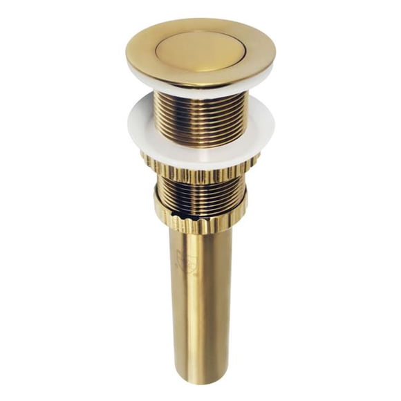 Kingston Brass EV8417 2.44 in. Coronet Push Pop-Up Bathroom Sink Drain without Overflow, Brushed Brass