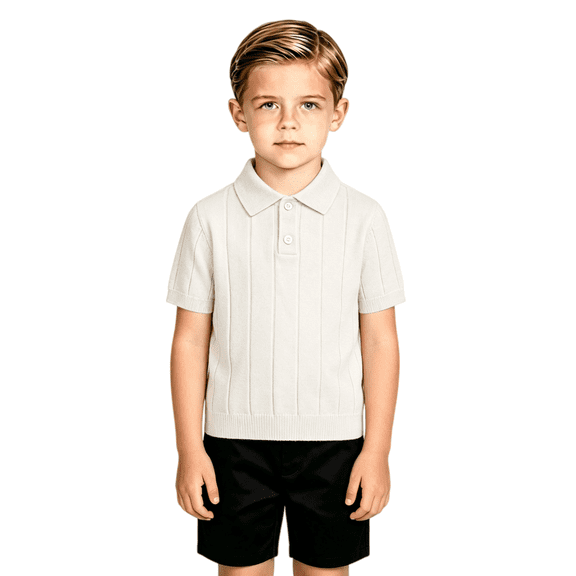 Kids' Knit T-Shirt Solid Short Sleeve Summer Casual Clothing Warm Weather Knitwear