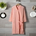 thumbnail image 4 of LIBRCLO Womens Robes Solid Color V-Neck Casual Pajamas Long Sleeve Warm Fleece Sleepwear for Winter, 4 of 4