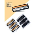 thumbnail image 4 of Er naMen et Femmes Rasoir de Sûreté Manuel Lame à 3 Couches en Acier Inoxydable Épilation Lames de Rasage Tête de Rasoir Remplaçable Tête pour Rasoir Électrique, 4 of 7