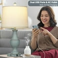 thumbnail image 4 of Farmhouse Table Lamps, Rustic 26" Touch Control Bedside Lamps with USB A+C Charging Ports & AC Outlet, Vintage 3-Way Dimmable Traditional Classic Nightstand Lamp for Living Room Bedroom Office Decor, 4 of 16