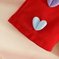 thumbnail image 6 of Jamsmile Toddler Girls Outfits Sets Toddler Girls Short Sleeve Ribbed T Shirt Tops + Heart Shorts + Hats 3pcs Kids Girls Outfits, 6 of 7