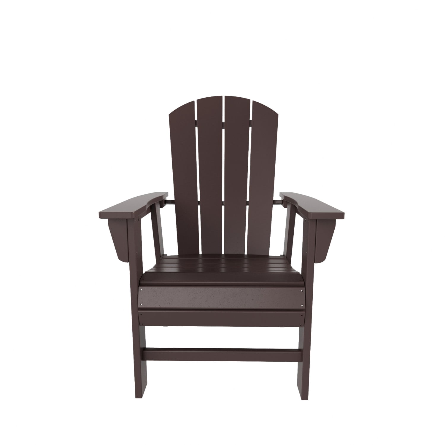 WestinTrends Malibu Adirondack Patio Dining Chairs, All-Weather Poly Lumber, Ergonomic Seat, 330-lb Capacity, Dark Brown