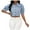 Light Blue, variant on ZZwxWA Women Solid Color Puffed Sleeves Cropped Short Denim Jacket Short Sleeve Button Down Jean Outerwear Coat