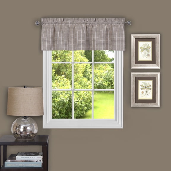 Achim Sydney Rod Pocket Light Filtering Curtain Valance, Linen, 58" x 14"
