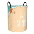 thumbnail image 2 of PAYOHTO Foldable Laundry Room Hamper Bucket Waterproof Bathroom Basket for College Student Living Room Storage Pillows Blankets Hello Summer Banner Golden Beach, 2 of 8