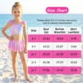 thumbnail image 5 of Girls' Swimwear 2 Piece, Adjustable Fish Scale Design Ruffled Top, with Cover up Skirt for 8-12Y, 5 of 9