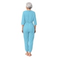 thumbnail image 2 of Runhomal Combinaison Adaptative Anti-Rayures pour Femmes Âgées à Manches Longues Pantalon Long Combinaisons d'Allaitement Vêtements de Nuit Bleu Pâle S, 2 of 5