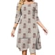 thumbnail image 1 of Vestido de escote cuadrado Home Sweet Home, nuevo vestido elegante ajustado a la cintura para mujer de talla grande, ilustración de casa, casa rosa, acogedor, floral, 1 of 6