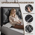 thumbnail image 3 of Bolvdo Bed Frame with Linen Upholstered Headboard, Twin, Metal Support, No Box Spring Needed, Noise Free, Under Bed Storage, Easy Assembly, Grey, 3 of 7