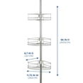 thumbnail image 3 of Mainstays 4 Tier Steel Tension Pole Shower Caddy with 3 Baskets & Soap Tray Shelf, Satin Nickel, 3 of 5