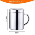 thumbnail image 2 of Taza de café de acero inoxidable con tapa y asa, tazas de café de viaje para acampar de doble pared resistentes e inastillables, 2 of 6
