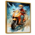 thumbnail image 2 of Designart "Swift Urban Delivery" Scooter Floater Framed Wall Art Living Room, 2 of 5