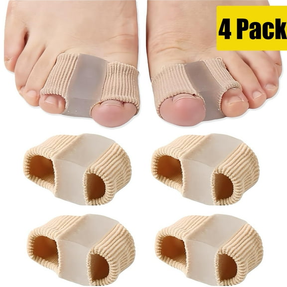 4 Pack Bunions Corrector Big Toe Stretcher and Straightener Hammer Toe Separator Gel Spreader Correct Crooked Toes Soft Fiber Bunion Relief